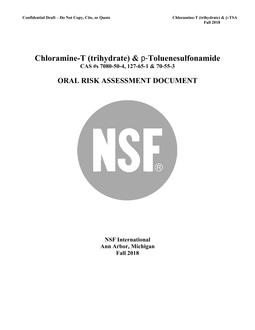 NSF Chloramine-T (trihydrate) & p-Toluenesulfonamide – 2018 PDF